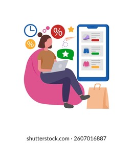 Convenient Online Shopping Platform Vector Illustration