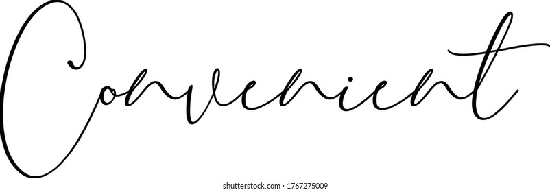 Convenient quote. Modern calligraphy text. Vector hand-drawn illustration black and white