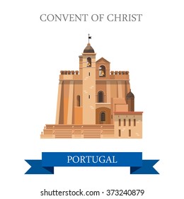 Convent of Christ in Poland. Flat cartoon style historic sight showplace attraction web site vector illustration. World countries cities vacation travel sightseeing collection.