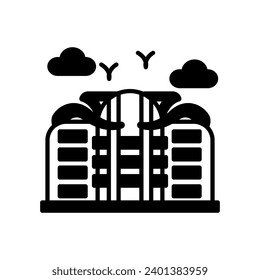 Convention center icon in vector. Illustration