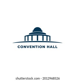 Convention hall silhouette vector image logo template