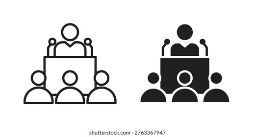 Convention icon set. black Illustration for graphic and web design.