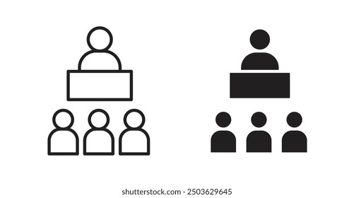 Convention vector icon in solid and outline style