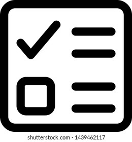 Conventional ballot paper voting with checkbox and tick