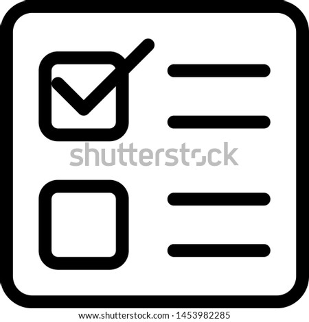 Conventional ballot paper voting with checkbox and tick