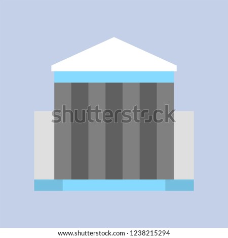 conventional center business building flat design icon.