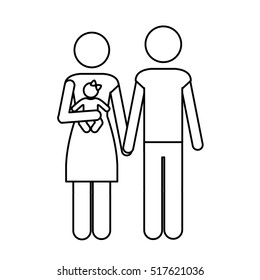 conventional family pictogram icon image 