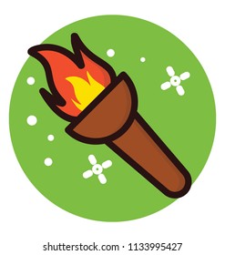 A conventional fire stick to ignite and burn something and to enlight while camping, fire torch 