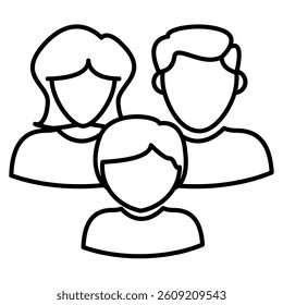 Conventional icon represented by audience Line style.