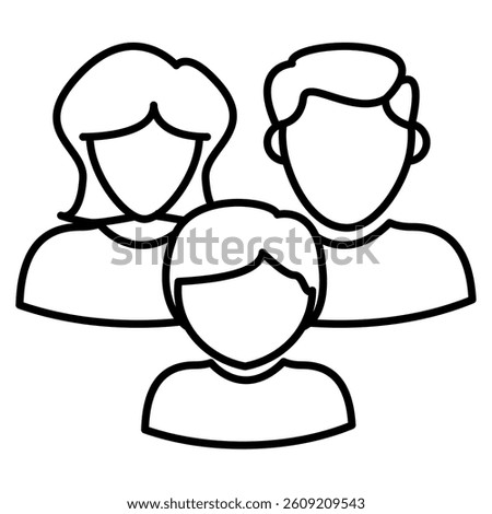 Conventional icon represented by audience Line style.