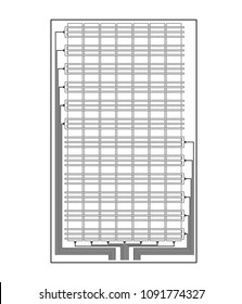 Conventional On-cell Capacitive Touch Panel diagram as used in the last two decades on Majority Smartphones. Vector Illustration.