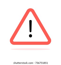 Conventional triangular warning sign with rounded corners