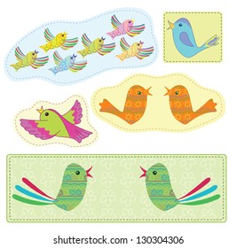 Conventionalized bright birds