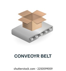 Conveoyr Belt icon. 3d illustration from construction instruments collection. Creative Conveoyr Belt 3d icon for web design, templates, infographics and more