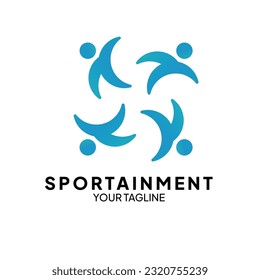 logotipo transportado vector de deportes juntos juegos humanos