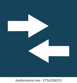 Converge Arrows Icon Vector - Merge Join Center Focus Symbol Blanco Dark Teal Blue Compression Shrink Dirección opuesta Navegación Horizontal Interfaz de usuario Botón Web App Diseño digital Elemento gráfico