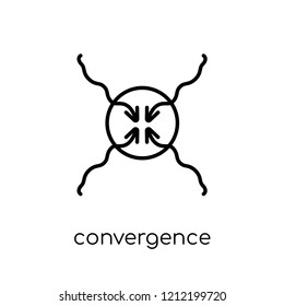 convergence icon from Weather collection., editable outline stroke vector illustration