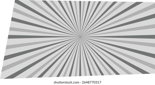 As linhas convergentes criam um efeito de intermitência dinâmica em um estilo geométrico. As faixas de radiação formam um padrão impressionante de explosão estelar. Ilustração de vetor de desenhos animados.