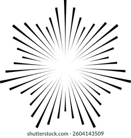 Converging lines create a dynamic starburst effect with radial lines radiating outward, perfect for backgrounds and visual representations of energy and speed