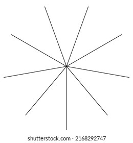 Converging radial, circular lines element