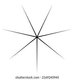 Converging radial, circular lines element