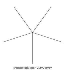 Converging radial, circular lines element