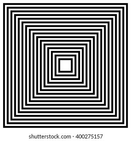 Converging - Radiating Squares. Contour lines of group of squares