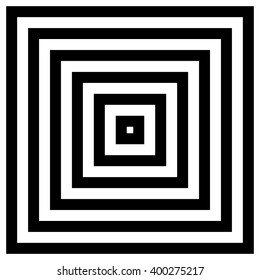 Converging - Radiating Squares. Contour lines of group of squares