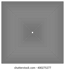 Converging - Radiating Squares. Contour lines of group of squares