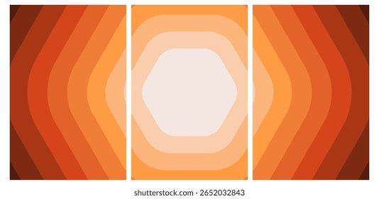 Converging Warmth: Layered Orange and Reddish-Brown Forms – Engaging Abstract Background for Design.