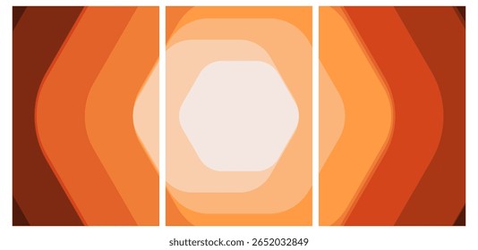 Converging Warmth: Laranja em camadas e formas castanho-avermelhadas - Envolvendo fundo abstrato para o design.