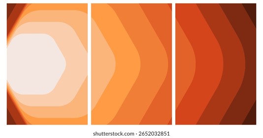 Converging Warmth: Laranja em camadas e formas castanho-avermelhadas - Envolvendo fundo abstrato para o design.