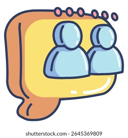 Conversation 3d icon vector style for communication user interface Lineal Color style.