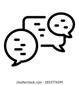 Conversation agitation icon. Outline conversation agitation vector icon for web design isolated on white background