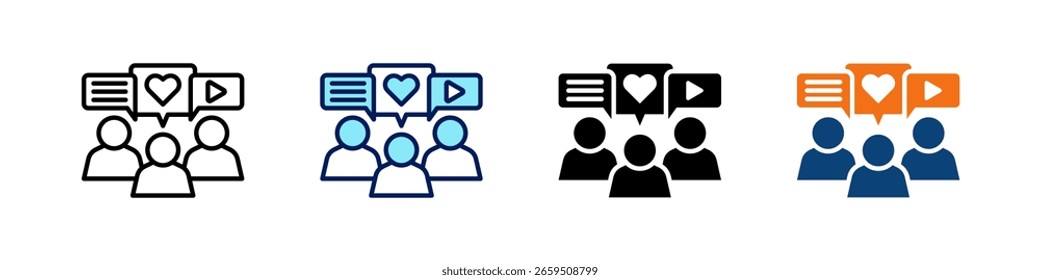 Conversación Todo en uno Icon Multi Styles Vector Set