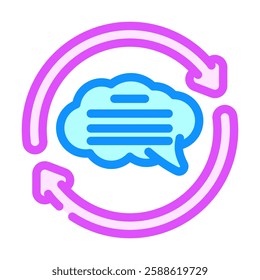 conversation arrows natural language processing nlp color icon vector. conversation arrows natural language processing nlp sign. isolated symbol illustration
