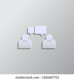 conversation, avatars, users paper style, icon- Paper style vector icon.