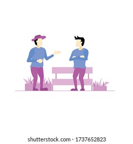 conversation between friends flat illustration vector design