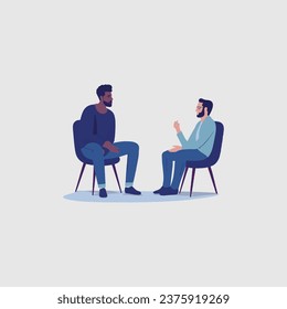 conversación entre dos hombres, ilustración vectorial