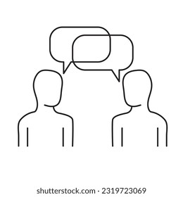 A conversation between two people. Line Vector Icons