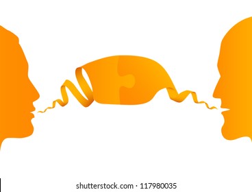 conversation between two people, vector illustration