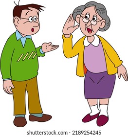 Conversation between young man and grandma