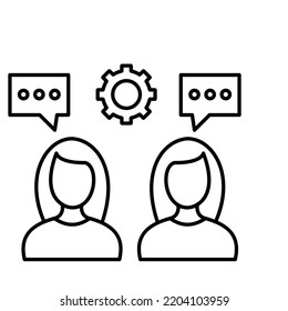 Conversation Black outline Vector Icon

