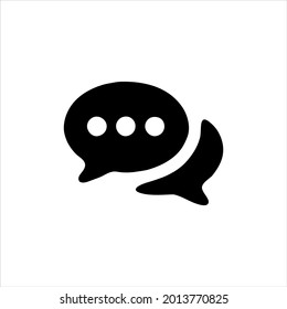 Konversation schwarz Vektorsymbol auf weißem Hintergrund.