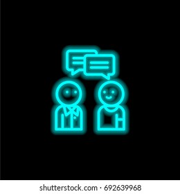 Conversation blue glowing neon ui ux icon. Glowing sign logo vector
