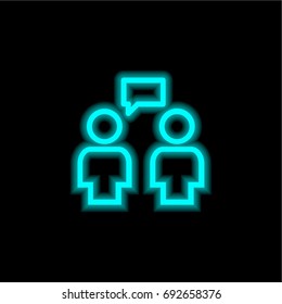 Conversation blue glowing neon ui ux icon. Glowing sign logo vector