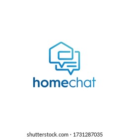 conversation box with pictures of houses for real estate conversation logos