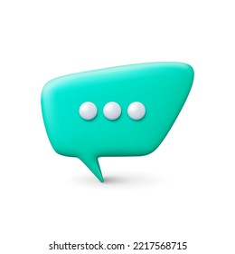 Conversation bubble 3d design. Speech balloon, thinking or comment talk. Dialogue symbol, vector message comment colorful trendy element