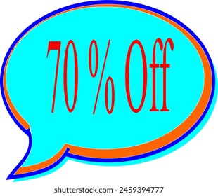 conversation bubble with discount promotion for sale 70% 55%