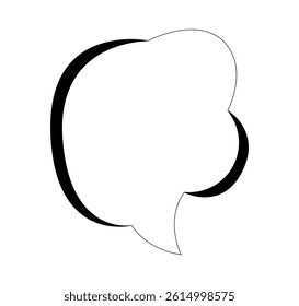 A conversation bubble in the form of a rectangle for your text. Ink and pen drawing. Vector illustration. Black on a white background.